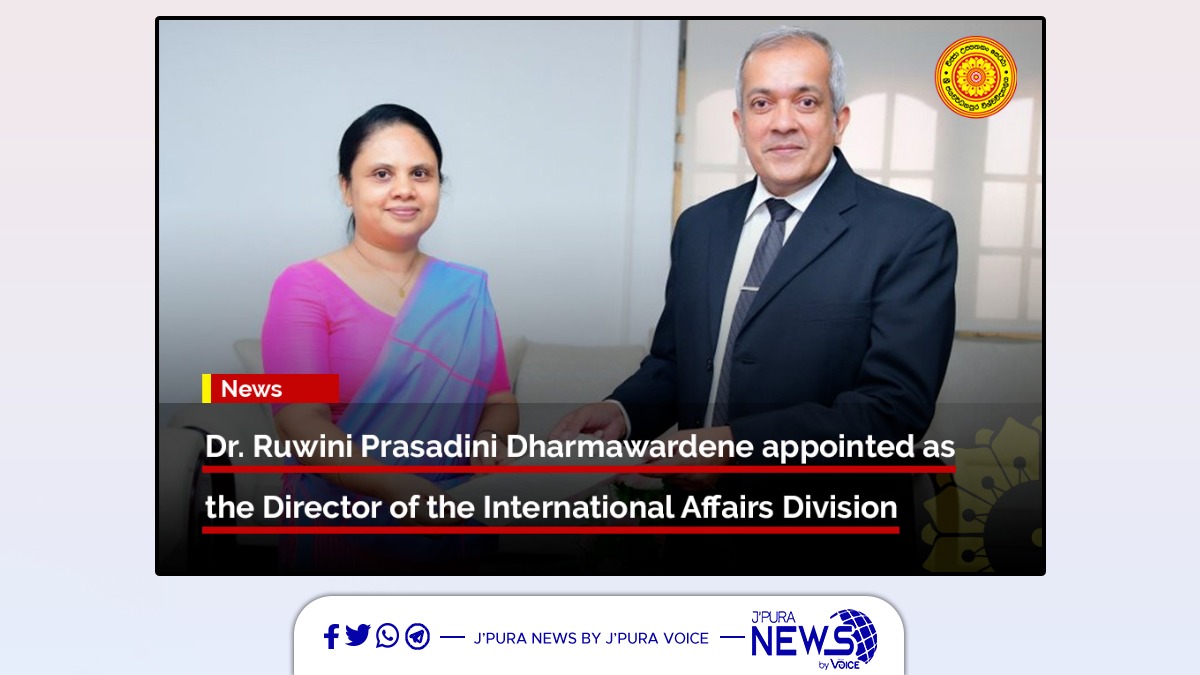 JpuraNews's tweet photo. Dr. Ruwini Prasadini Dharmawardene appointed as the Director of the International Affairs Division of the @usjp
For more information, visit:
https://t.co/czbqewXpqz
#JpuraNews
#JpuraVoice
#OfficialMediaAndBroadcastingUnit
#USJ
#SriLanka https://t.co/Ju3HJSUlby