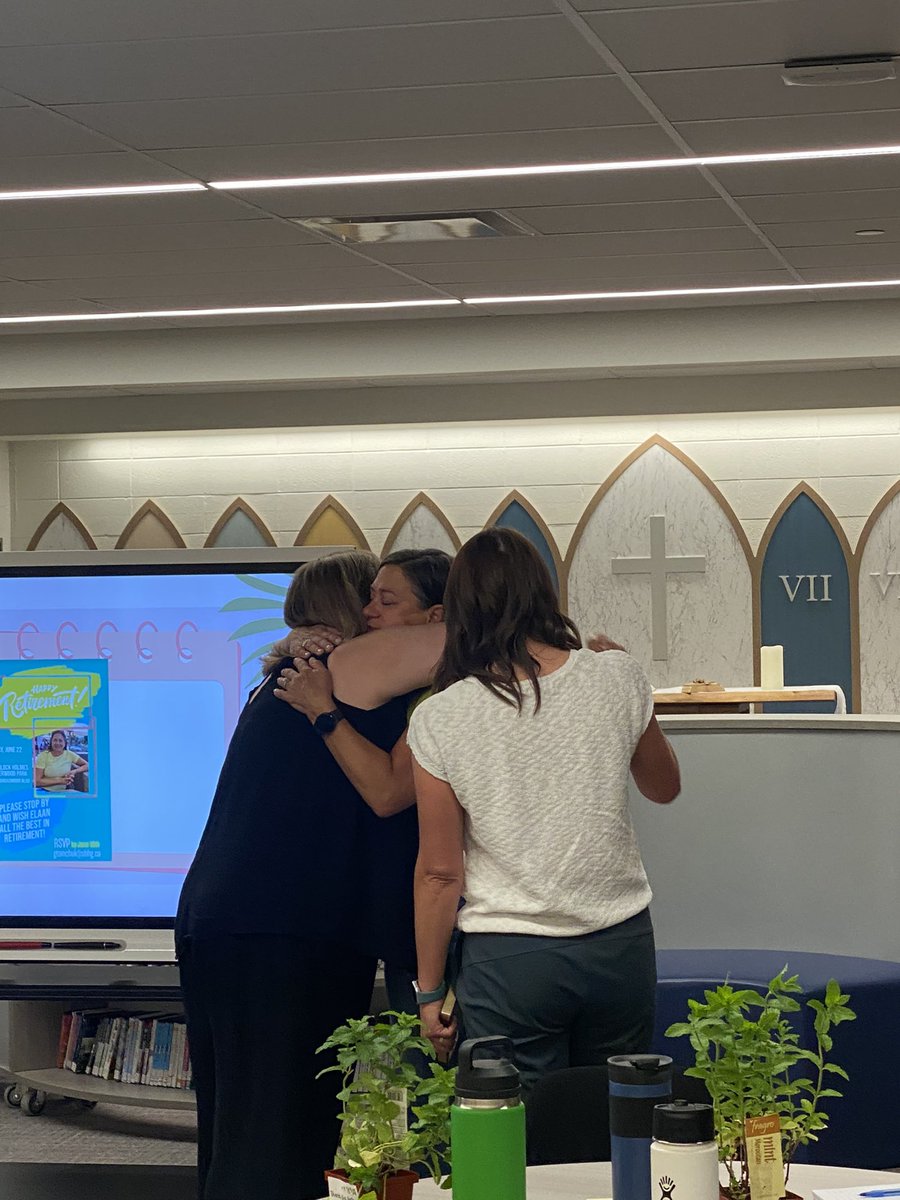 When colleagues share in the joy of the journey of one of our <a href="/EICSCatholic/">Elk Island Catholic Schools</a> retirees! Thank you <a href="/elaanz/">Elaan Zaleschuk</a> for all your amazing years of service and recently as part of our Inclusive Learning team! ♥️