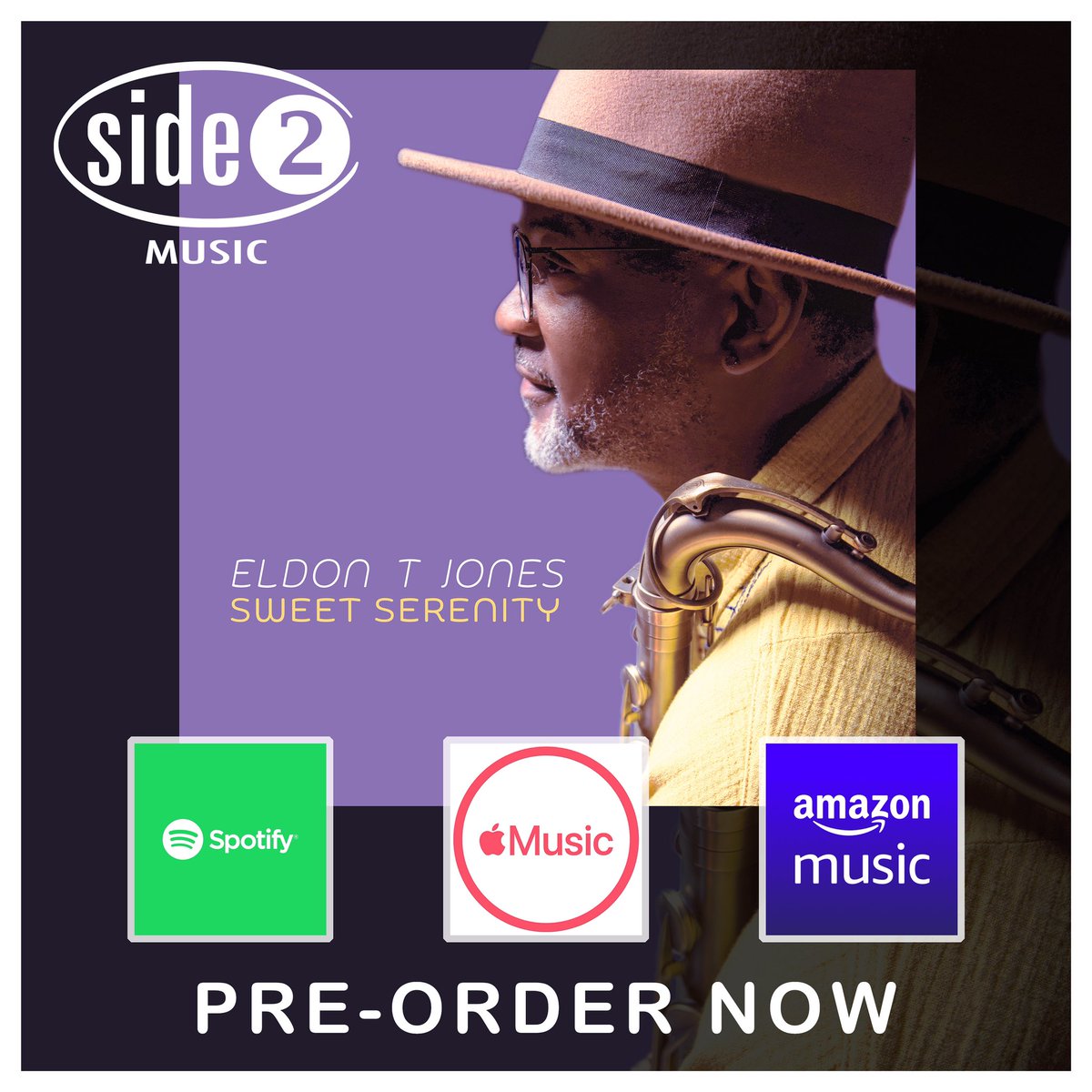 You can Pre-Order/Pre-Save the upcoming <a href="/eldontjonessax/">Eldon "T" Jones</a> single now at side2music.com - It will be available worldwide on July 14th. Get ready for some “SWEET SERENITY” with Eldon T Jones and <a href="/Side2Music/">Side 2 Music</a>