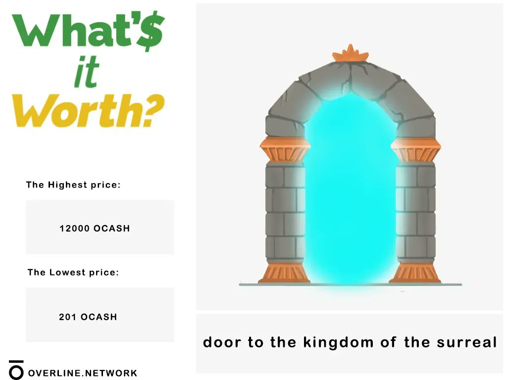 SkydropIr's tweet photo. door to the kingdom of the surreal : 670 ⚡ 🟥 🟩 🟨 
A doorway to another dimension useful initially as a component in complex potions, this doorway is of unknown origin and transportation through this door is unstable with unknown  destinations. #oCash #oland https://t.co/3gPWVhWTIb