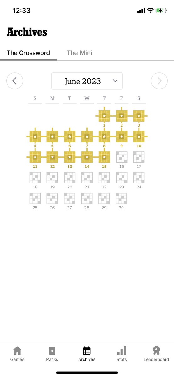 June 2023: half perfect 😊 #nytxw