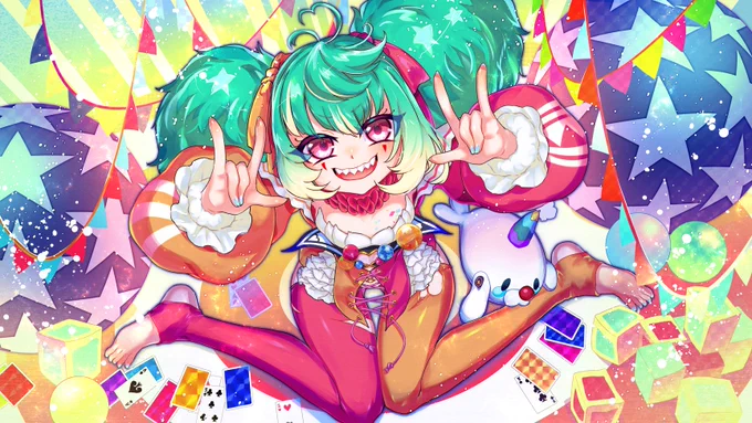 Coni Confettiちゃん()のエンドスクリーンを担当させていただきました!はちゃめちゃで元気な雰囲気で描きました!彼女の活躍をぜひチェックしてくださいね! I did the end screen illustration for Coni Confetti!! Keep an eye out for more of her activities in the future!