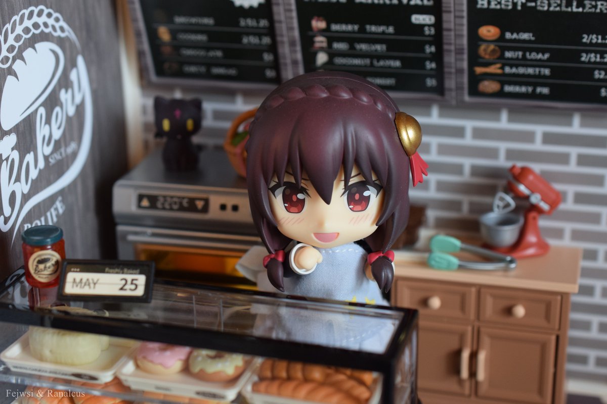 Yunyun started to work at backery, so she will not have to sleep in stable... 🥲
Which of you also watch: 'KONOSUBA -An Explosion on This Wonderful World!' ? 

#Konosuba #Yunyun #GoodSmileCompany #GoodSmile #Nendoroid #nendo #NendoGraphy #Robotime #Rolife