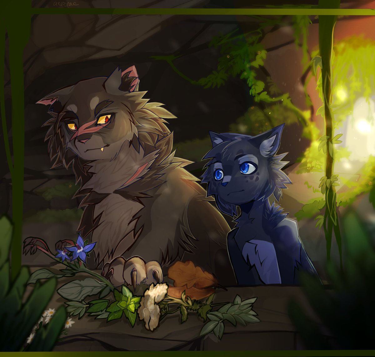 aaerospec's tweet photo. yellowfang and cinderpaw drawing from January #warriorcats https://t.co/P8jvbrUXTy