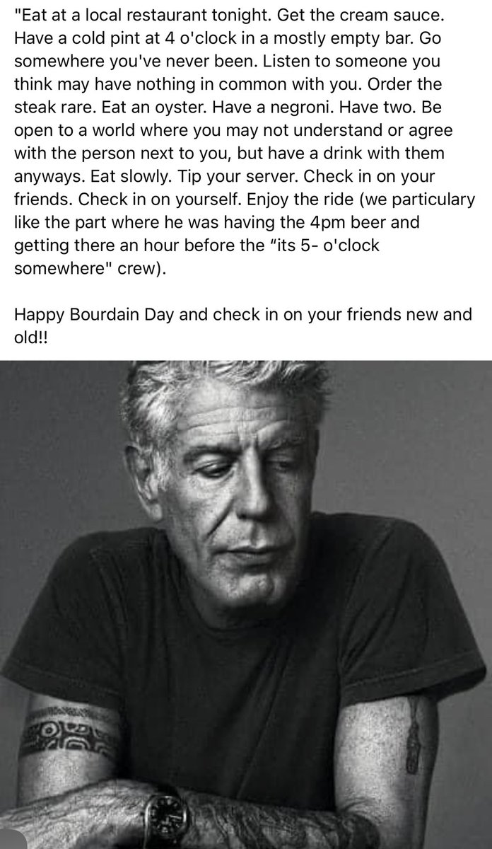 Happy belated #BourdainDay. This is the perfect compendium of my life over the last 3 years in #ChicagoLand ( AND my life in Texas). #CityOfBroadShoulders