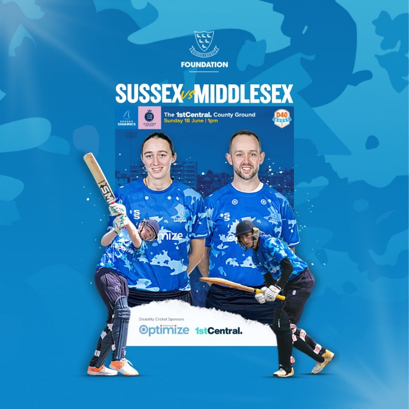 SussexCCC's tweet photo. Sussex D40 (Disability) Sharks are back in action at The @1stCentral County Ground this Sunday! (1pm start). 🦈

Tickets for the match are free - claim yours now! 🎟