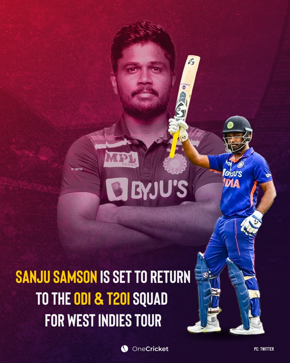 Sanju Samson is set to make a comeback! 🙌

#Cricket #SanjuSamson #India