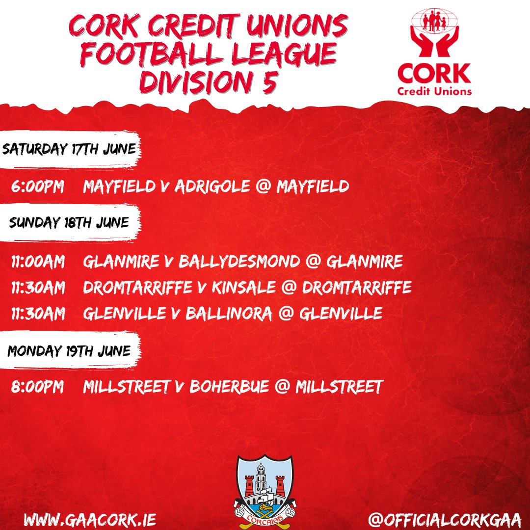 Cork GAA on Twitter "View all final round fixtures in divisions 47