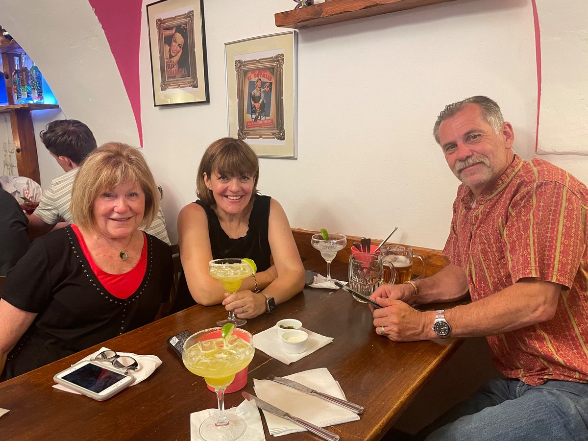 Eating the best Mexican food with a random group of white people in Prague was not on my 2023 bingo card! 

Shoutout to Katherine, Janette, and Peter for inviting us to share their table when we showed up to the packed Alebrijes!