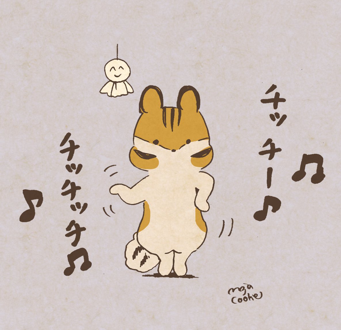 梅雨明けを願うリスさんが踊り始めました。