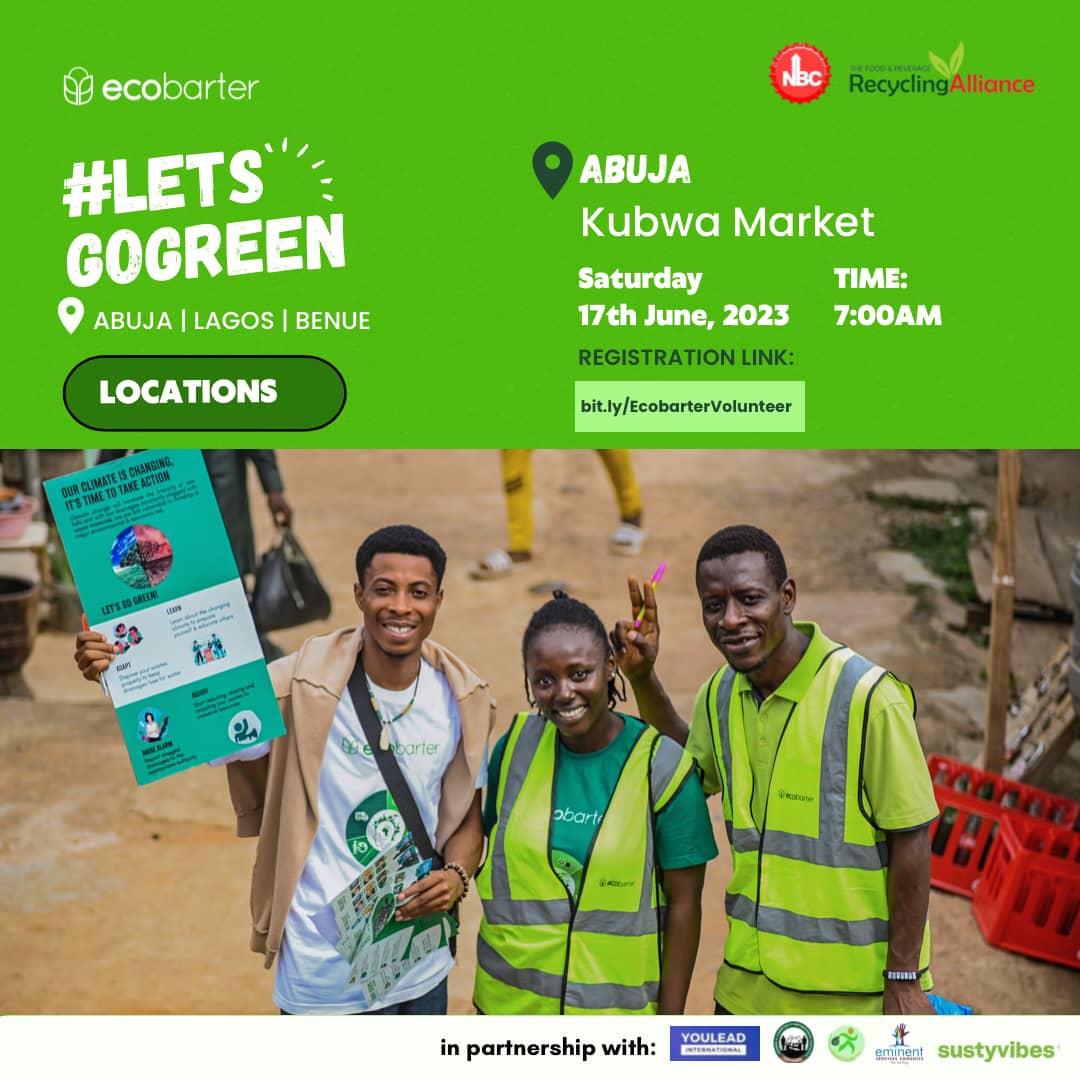 2 days to our Campaign with @ecobarter happening in different states. 🔥

The #GoGreenwithecobarter campaign is centered around promoting environmental maintenance through awareness of sustainable waste management practices.