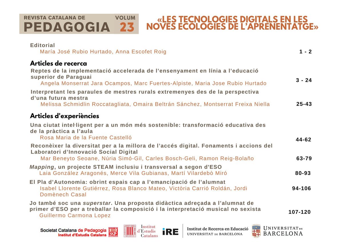 Revista Catalana de Pedagogia tweet media