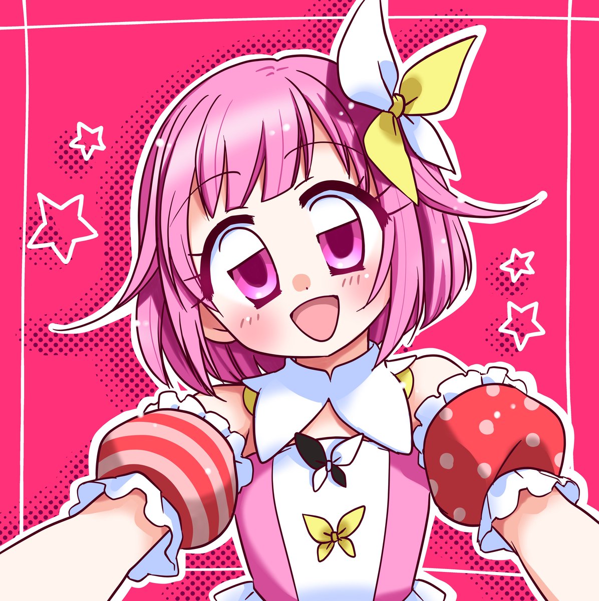 「#あなたのぴんく色の作品を見せてください 結構ピンク色使ってる作品少ない気がする」|🌙ムツキ🍧かきごおりちゃんのイラスト