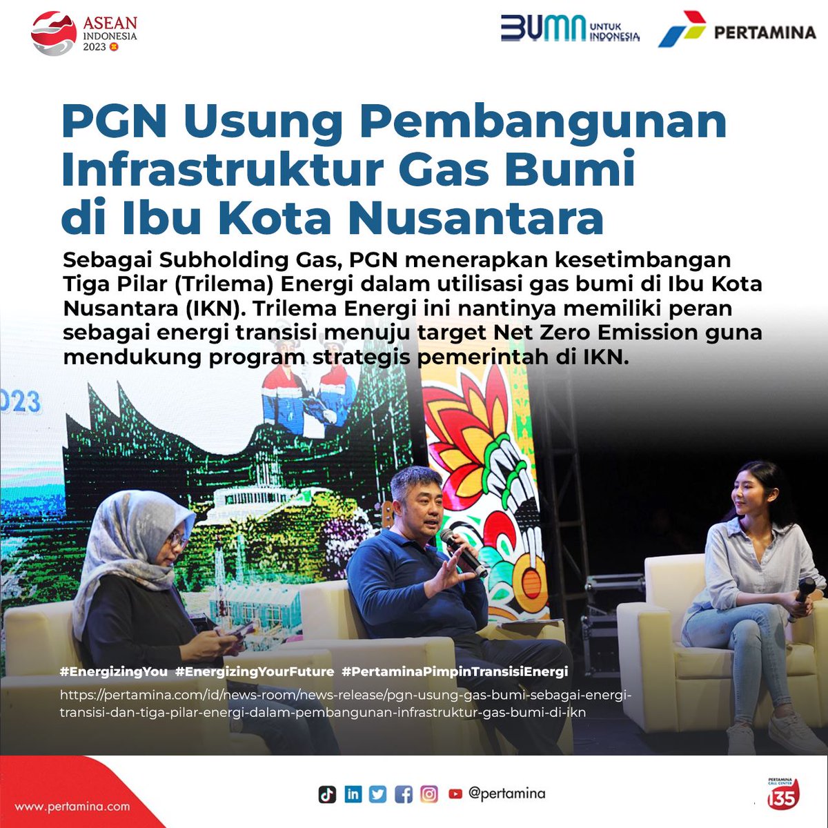 pertamina's tweet photo. PGN sebagai SubholdingGas Pertamina turut mendukung pengembangan Ibu Kota Nusantara (IKN) di Kaltim melalui penyediaan energi yang bersih di IKN.
Bagaimana PGN utilisasi gas bumi di Kaltim?
Cek ya 👇
https://t.co/rSLNESv4mA
#EnegizingYou
#PertaminaPimpinTransisiEnergi https://t.co/sgtpTPg633