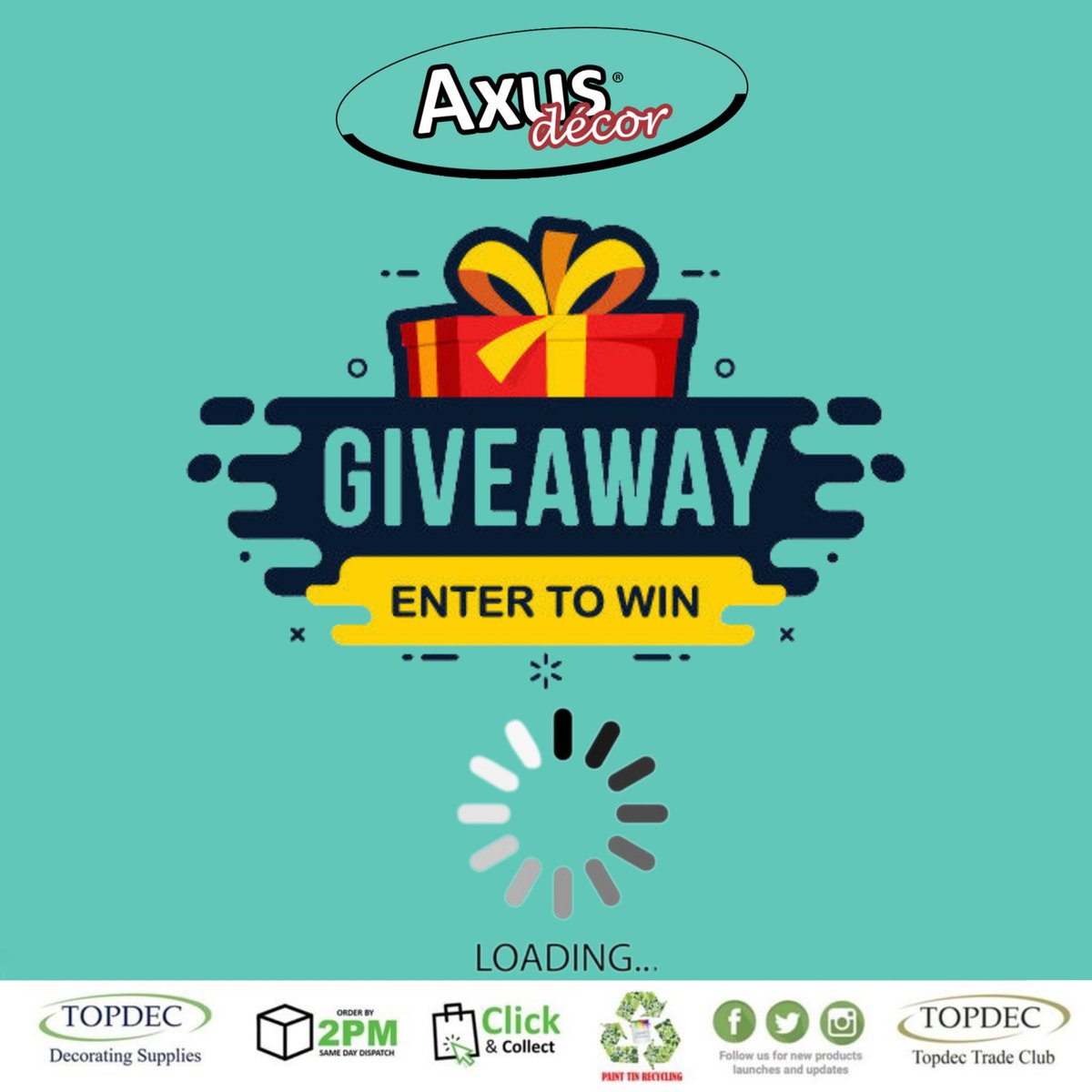 topdecbrush's tweet photo. Axus giveaway loading....
5pm tonight have a chance to win a huge Axus Decor giveaway only at Topdec
Keep you 👀 peeled
#topdec #axus #giveaway #paint #win
@AxusDecor https://t.co/Wgcmd6O9TZ