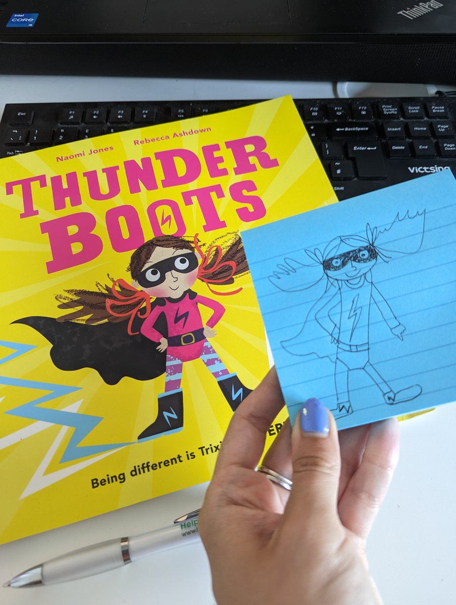 Learning how to draw Trixie from #Thunderboots this morning with the brilliant Naomi Jones and Rebecca Ashdown ⚡✨

@FamilyOfBeasts @NaomiJones_1 @OxfordChildrens @Literacy_Trust #RaiseAReader #picturebooks