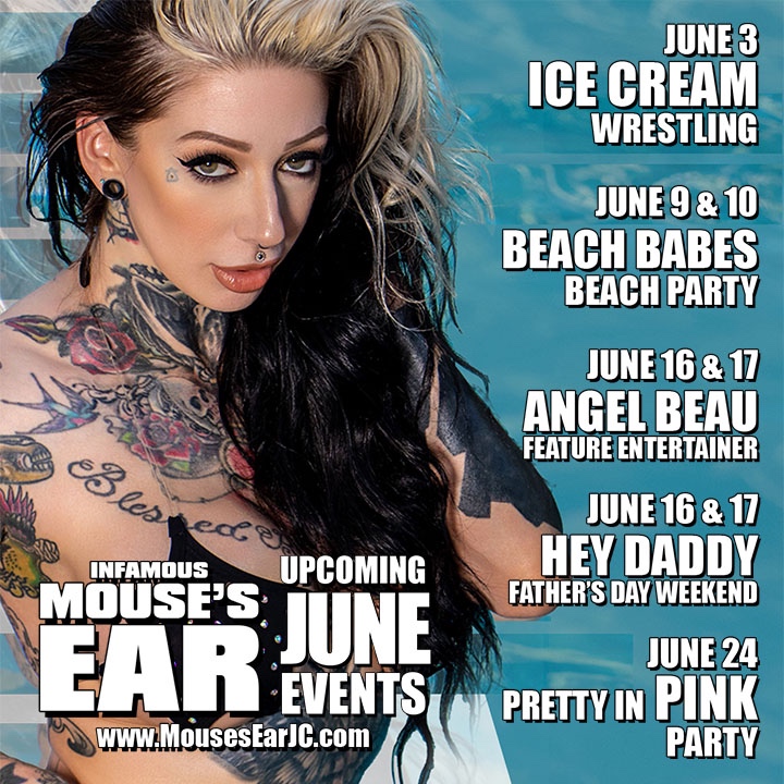 Mouse's Ear is THE PLACE TO BE in June!
Come in and lets us entertain you! 
.
.
.
#IceCreamWrestling #BeachBabes #FathersDay #AngelBeau #PrettyInPink #SummerFun #MousesEar #JohnsonCityTN