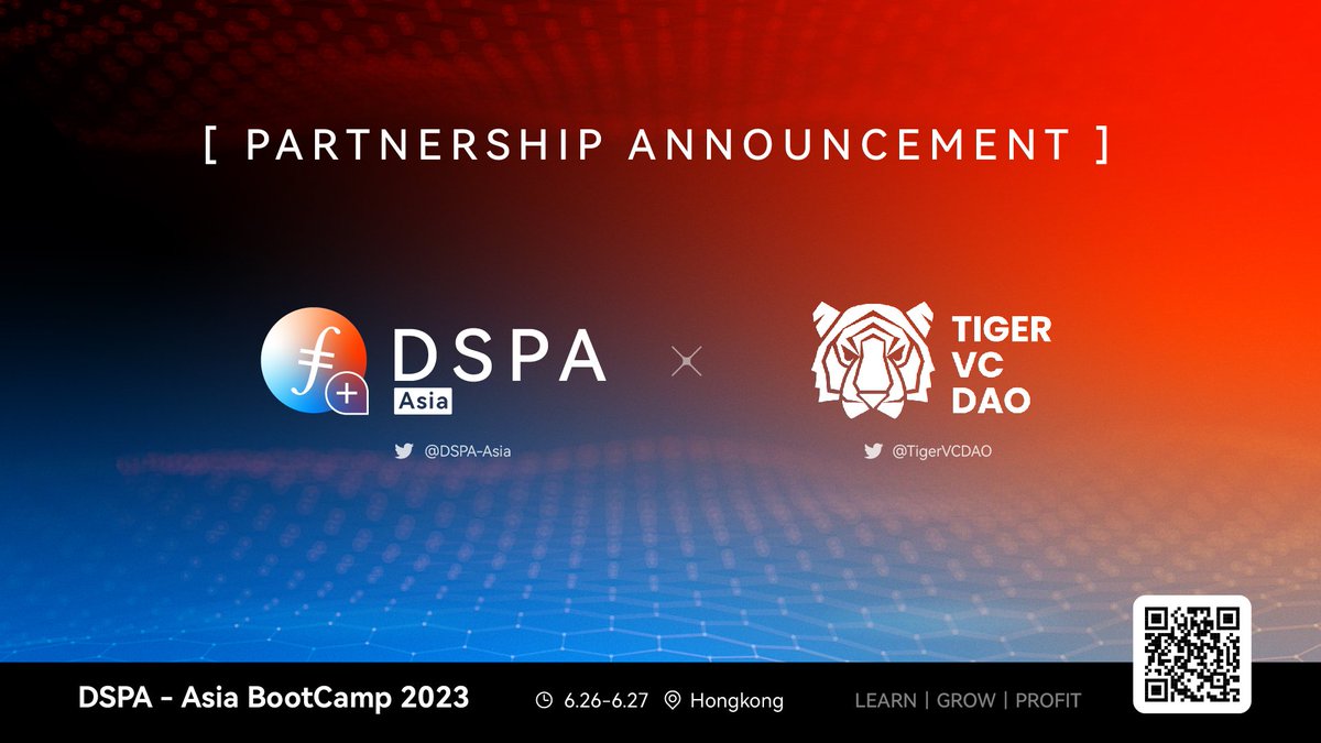 DSPA_Asia's tweet image. 📢 @DSPA_Asia x @TigerVCDAO Partnership! 

🥂 #TigerVCDAO is a decentralized VC brand, and #DSPA will work together with them to connect more #Web3 user demands and support the development of #Filecoin Plus. ✨

Stay tuned. 🔜
