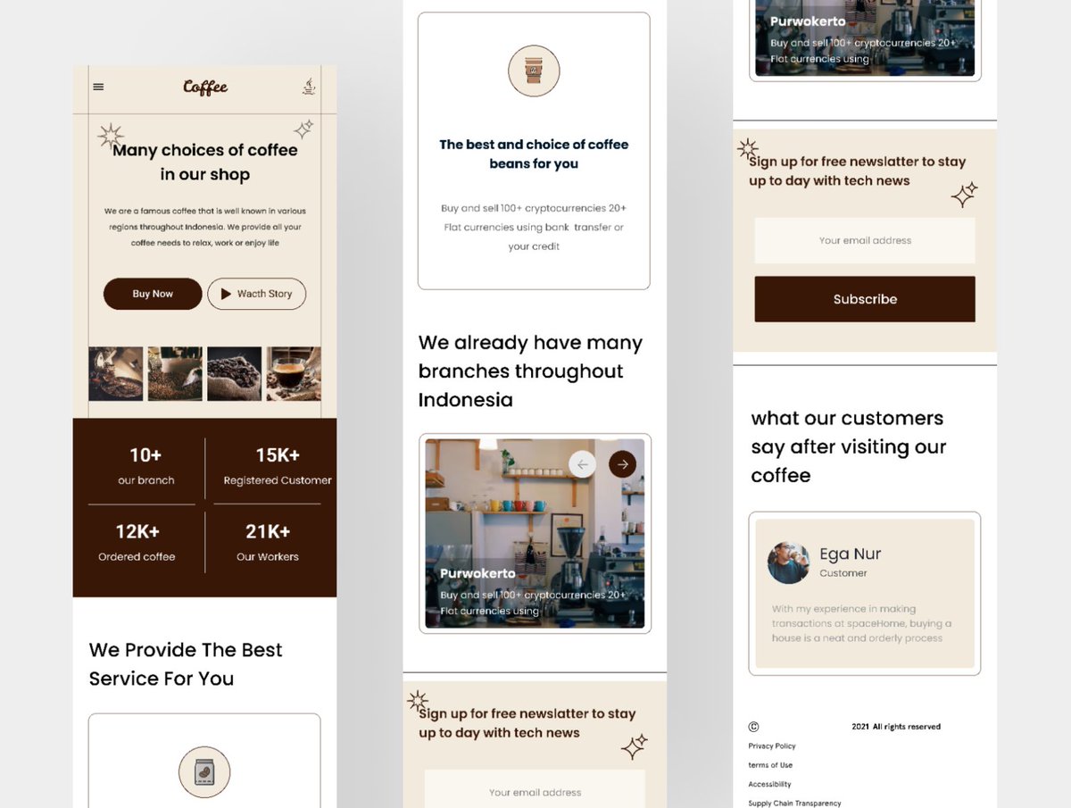 Agensip's tweet image. LandingPage Coffee is a design exploration by our designer guest Bagas Candra. This design is dedicated for coffee addicted ☕

#uiux #userinterface #appui #webui #interface #appdesign #webdesign #uidesign #uxdesign #UI #ux