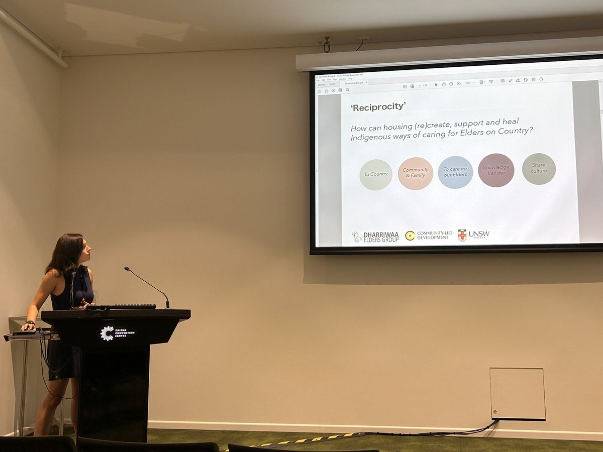 Yuwaya Ngarra-li: 'Vision' (@dharriwaa_unsw) on Twitter photo Also presenting at #Lowitja2023 today was the incredible Samantha Rich on her Masters of architecture project with <a href="/DharriwaaEGroup/">Dharriwaa Elders Grp @dharriwaaeldersgrp.bsky.soci</a> designing culturally connected Elders housing to enable ageing well on Country. Also presenting at #Lowitja2023 today was the incredible Samantha Rich on her Masters of architecture project with <a href="/DharriwaaEGroup/">Dharriwaa Elders Grp @dharriwaaeldersgrp.bsky.soci</a> designing culturally connected Elders housing to enable ageing well on Country.