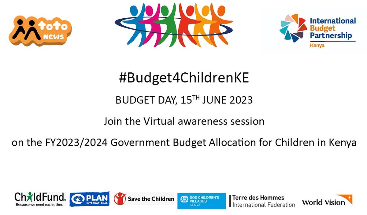 On this #BudgetDay🇰🇪 we convened a virtual Civil Society Organisations awareness session on the FY2023/2024 Government Budget Allocation for #Children in Kenya. WATCH👉 youtube.com/watch?v=9qVC-4… #Budget4ChildrenKE #Budget2023KE #FinanceBill2023