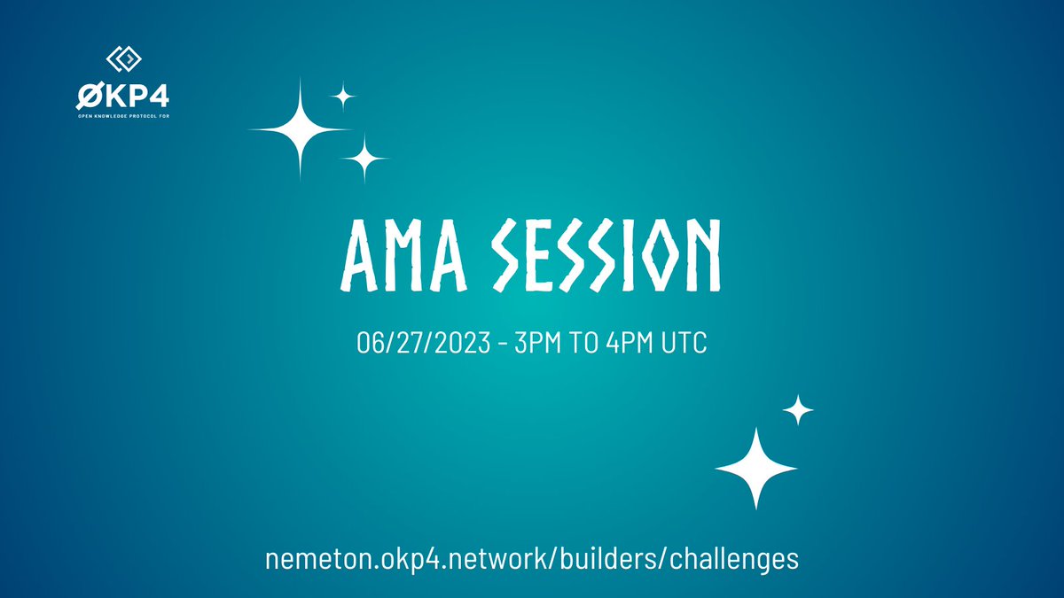 axonexyz's tweet image. [ Builders Program news 👋 ]

Join us for our FIRST AMA session on Wednesday, June 27th! 🎉

🗓️ Mark your calendars for a live Ask Me Anything (AMA) session with the OKP4 team members on our Discord server: discord.gg/okp4 🤩

Go to the dedicated channel: #LiveAMA on our