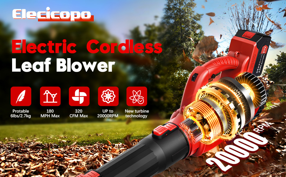 Electric Cordless Leaf Blower,No worries about oil and smoke
💨320 CFM 180 MPH in performance with Power Motor Booster Air Flow
⚡️Dual Boost Turbine Tech
⚡️6 Variable Speed can vary 0-20000 RPM speed
🔋4000mAh Large Capacity Battery
elecicopo.com/products/elect…
#LeafBlower #gardentool