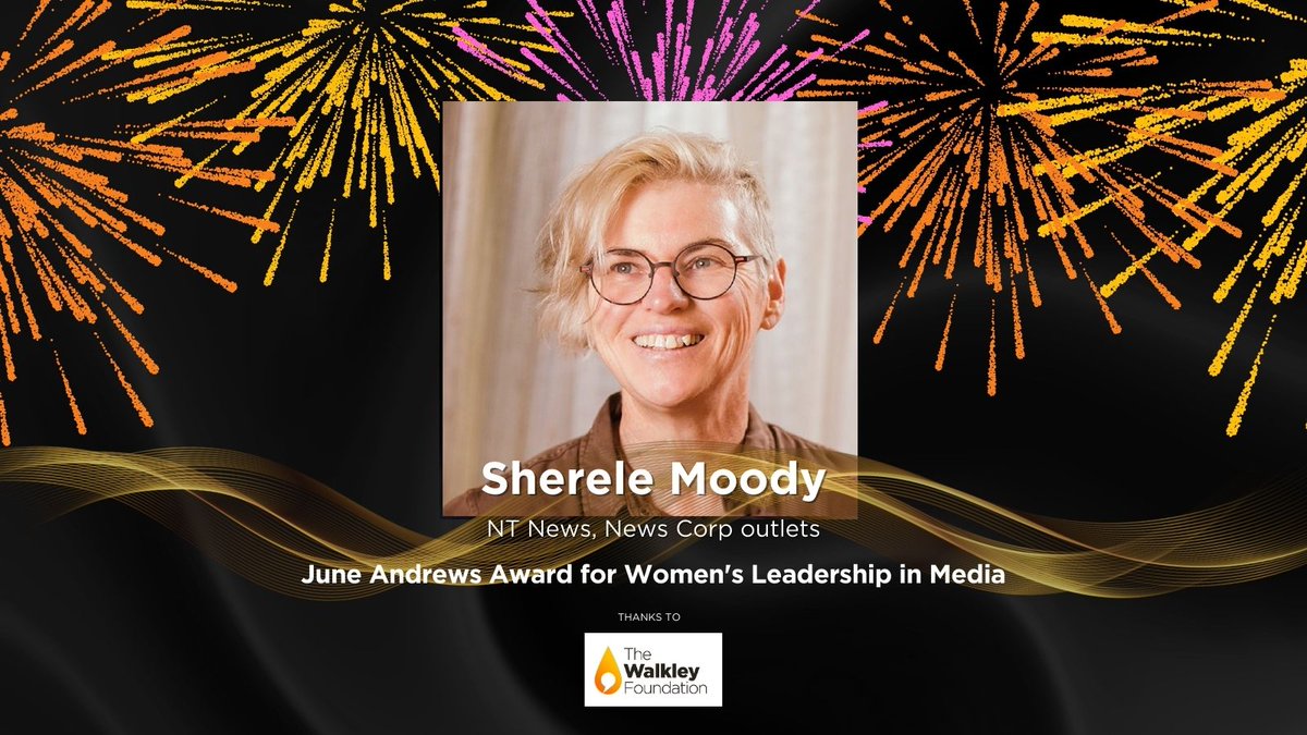 Congratulations to Sherele Moody (<a href="/ShereleMoody/">Sherele Moody (Femicide Researcher) 🌈</a>) <a href="/TheNTNews/">The NT News</a> <a href="/newscorpaus/">News Corp Australia</a>, winner of the 2023 June Andrews Award for Women’s Leadership in Media. #MidYearAwards