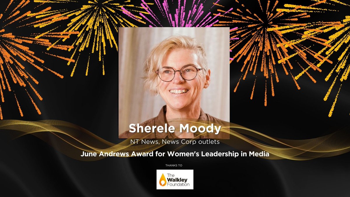 Congratulations to Sherele Moody (@ShereleMoody) @TheNTNews @newscorpaus, winner of the 2023 June Andrews Award for Women’s Leadership in Media. #MidYearAwards