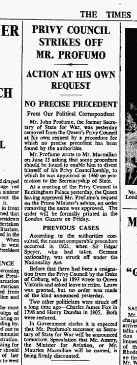 guywalters's tweet photo. Johnson should be struck off the Privy Council. There is precedent for this from exactly sixty years ago, when a minister was struck off in June 1963 because he had misled the House. It would mean he would no longer be allowed to use the prefix 'The Right Honourable'. https://t.co/1Vc10MKsWH