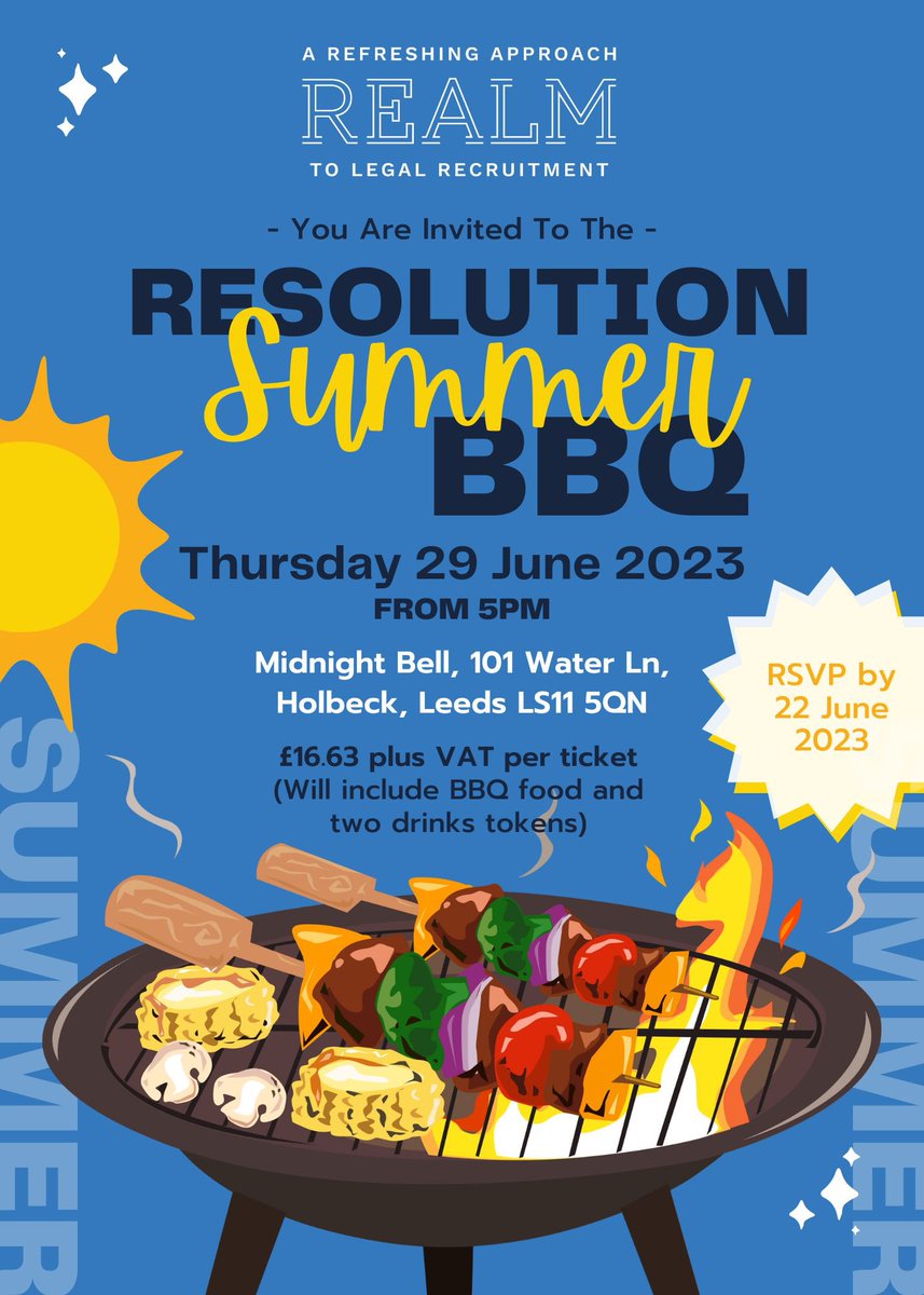 This is always such a great event ☀️ make sure you get your tickets ➡️ eventbrite.co.uk/e/resolution-s…

#resolution #realmrecruit #familylaw #summer #bbq #networking