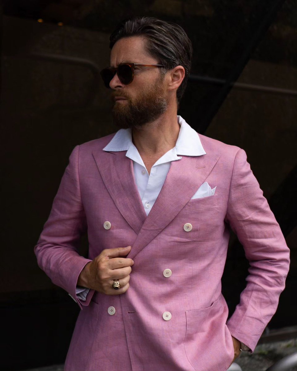 Hockerty_'s tweet photo. Pitti Uomo power move 👌 Nicco Cesari owns the scene in pink linen! https://t.co/Un0wj9lZaM https://t.co/zh8KUwtqRv