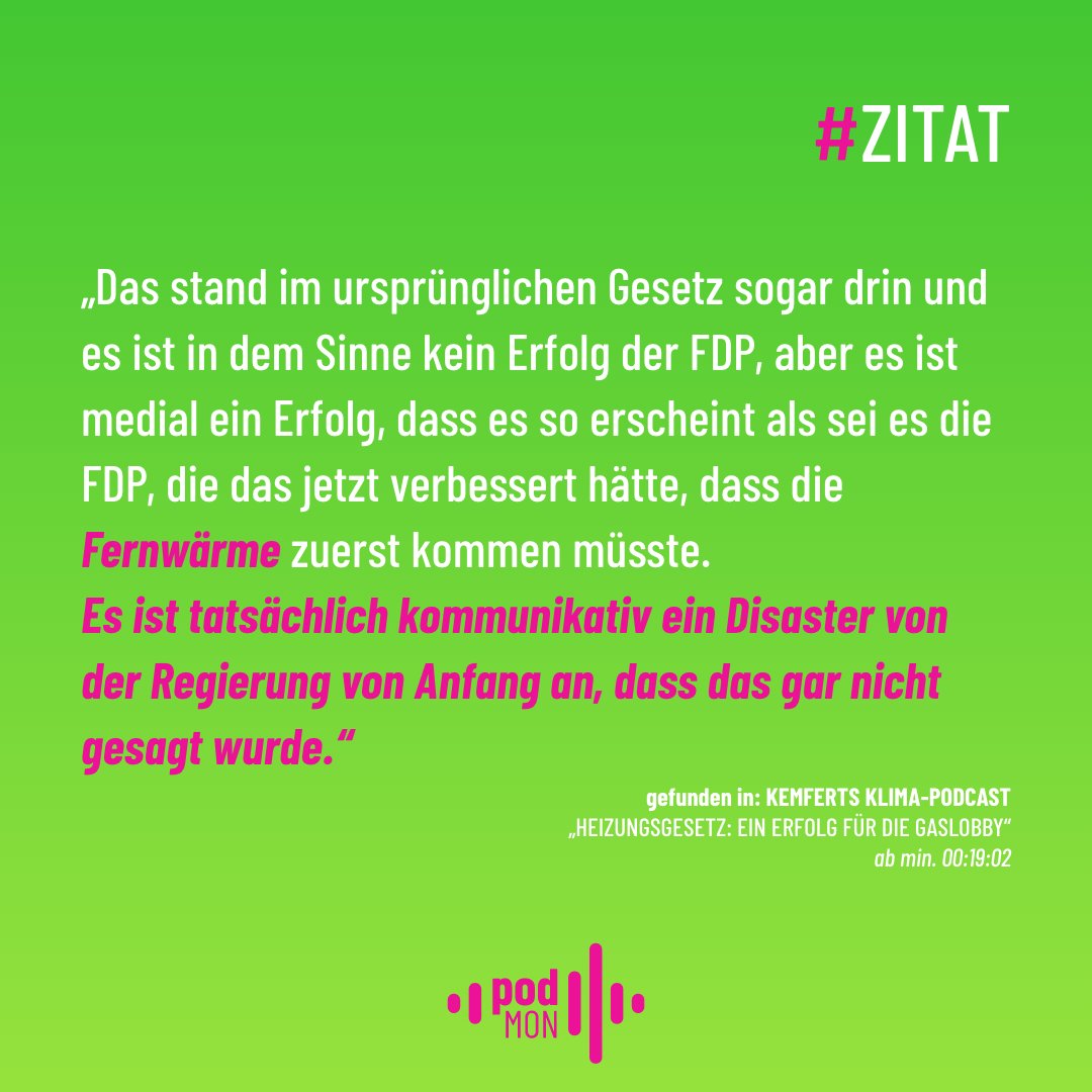 Das war heute in unserem Podcast Report... 
Hättet ihr das gewusst? 
Immer wieder spannend, auch mal abseits von TV und Social Media den Expert*innen zuzuhören!

#Waermepumpe #zitat #podcast #heizungsgesetz #fdp #Nachrichten #reporting