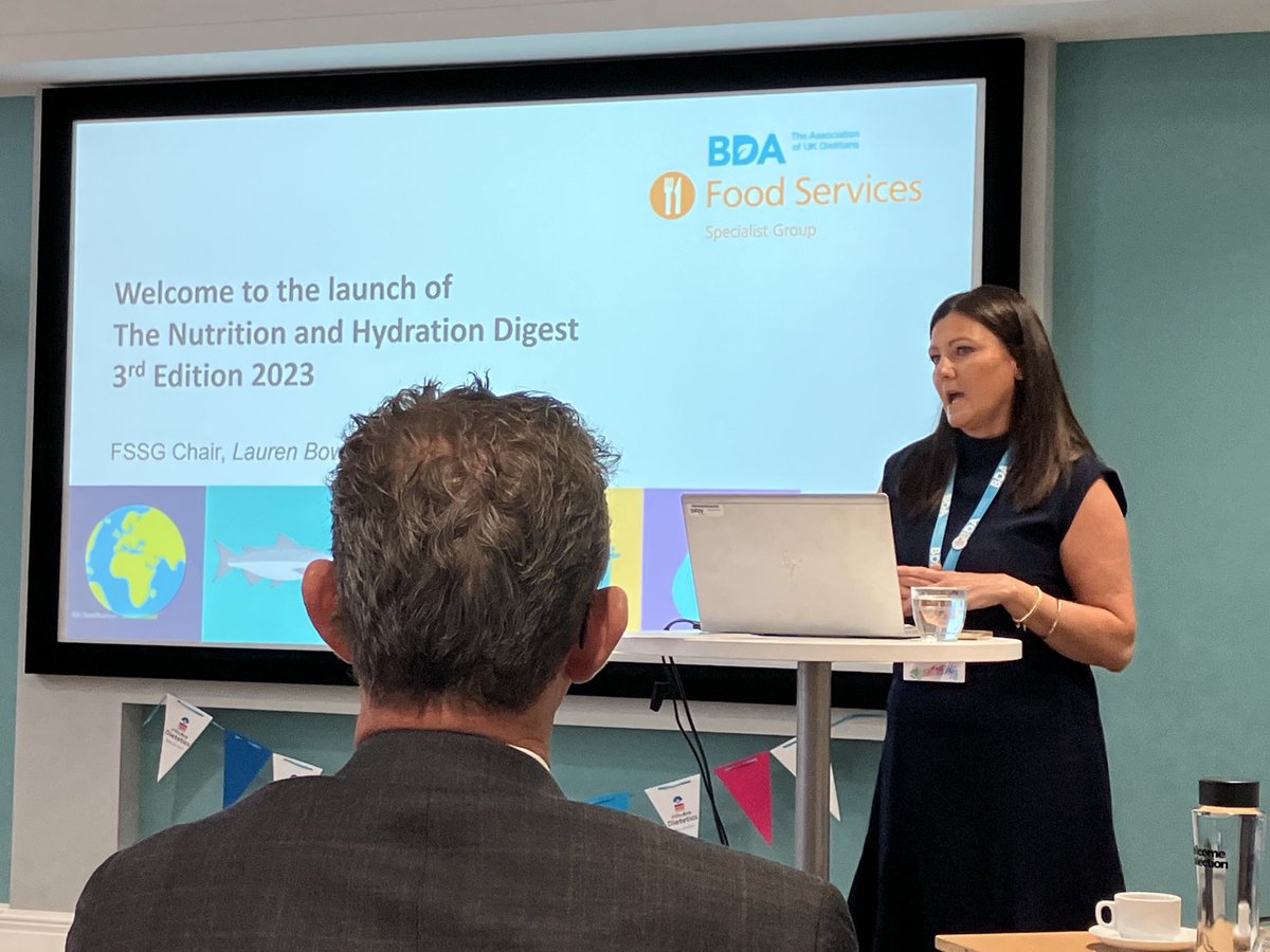Excited to be ⁦@BDA_Dietitians⁩ Food Services Group event launching their 3rd edition of the Nutrition & Hydration Digest. #nutrition #hydration #food ⁦@hospitalcaterer⁩ #care #hospitalcatering #catering