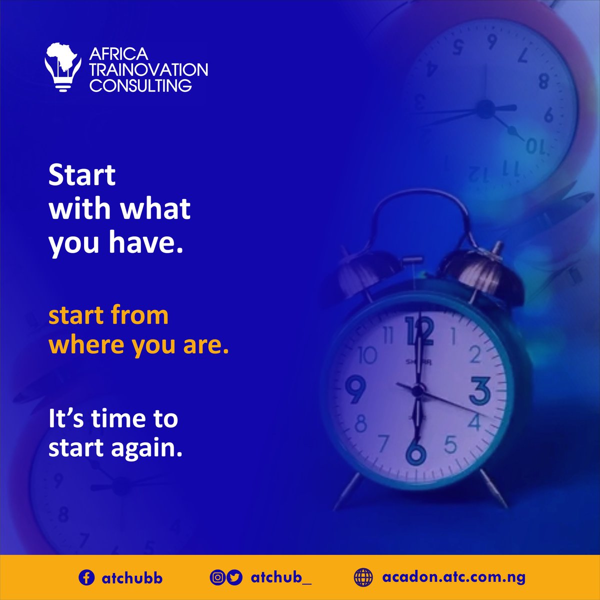 'Embrace the journey of new beginnings, for it's never too late to rewrite your story. Starting afresh, right here, right now. 💫 #NewBeginnings #StartAgain #EmbraceTheJourney'#ATC #atc #ATCHUB #cohort
#africatech #techknowledge
#itlearning #digitallearning #sofwaredeveloper
#abk