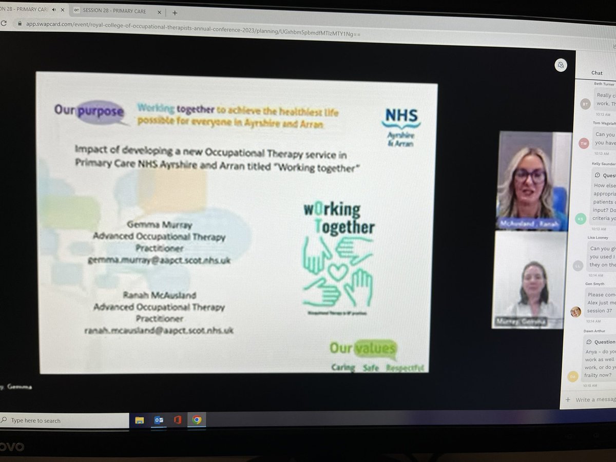 Proud of my amazing colleagues presenting at RCOT conference- promoting the amazing work OTs do in GP practices in Ayrshire and Arran- proud to be part of the amazing team #RCOT2023