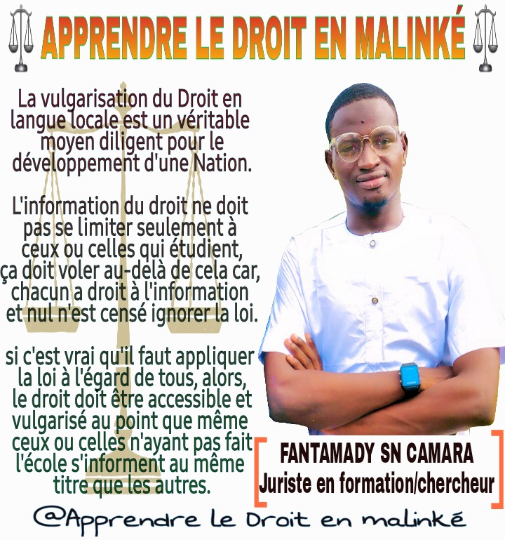 FantamadySN's tweet photo. @Presidence_gn Vulgariser et accessibiliser nos textes de loi dans la langue locale, doit être un souci majeur ⚖

C'est la plus belle des manières de pousser les non-instruits de connaître le contenu de nos textes légaux. 
Droit vulgarisé ! 
Droit accessible ! ✊🏿⚖❤
https://t.co/HmsU7wTWZe https://t.co/vph4BC3CXQ