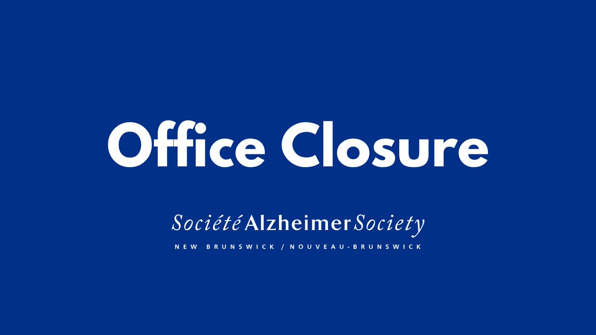 Our offices around the province will be closed today, June 15 and tomorrow, June 16, as our staff from around the province get together for staff meetings. We are excited to connect for training and discuss how to better serve New Brunswickers affected by dementia.