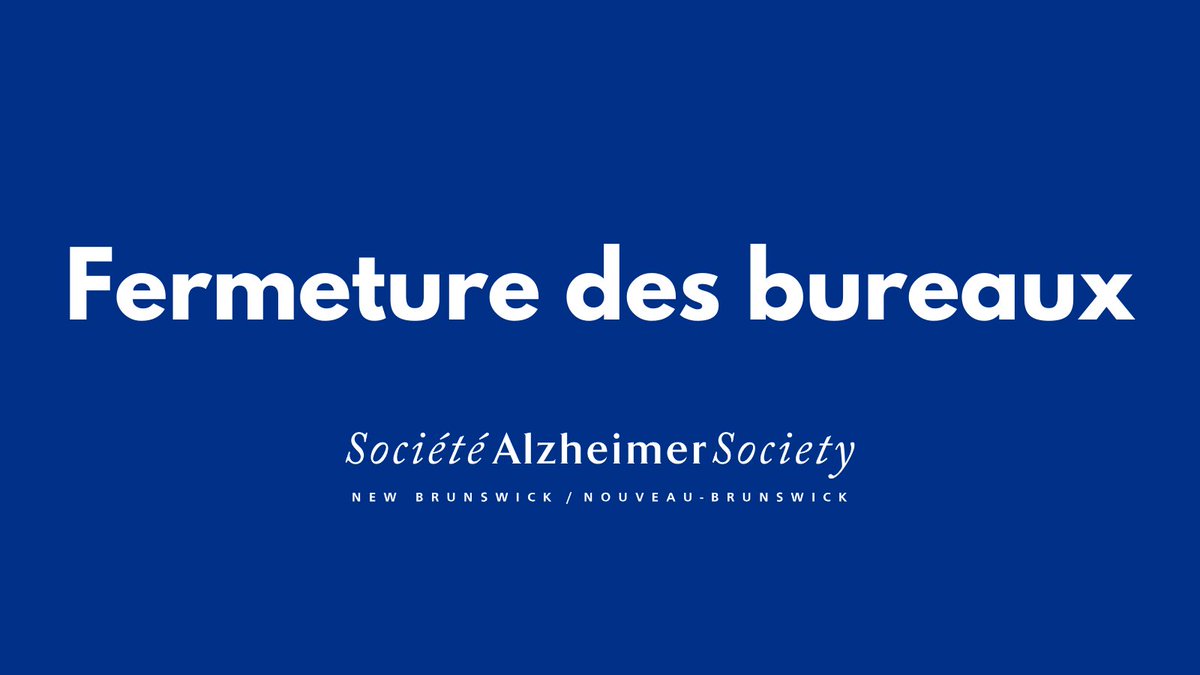 Veuillez noter que nos bureaux sont fermés le jeudi 15 juin et le vendredi 16 juin pour des réunions! Notre équipe provinciale est heureuse de se rassembler et discuter des façons de mieux servir les Néo-Brunswickois(es) touché(e)s par les troubles neurocognitifs.