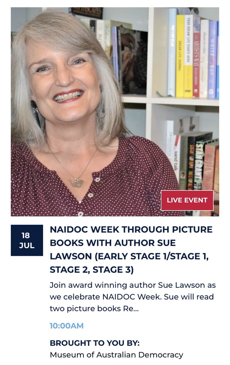 moadlearning's tweet image. Have you booked your spot at our free NAIDOC week digital event? Sue Lawson will be reading two picture books! We have just released accompanying activities on our website. #AussieED 

dartlearning.org.au/provider/museu…

moadoph.gov.au/learning/class…