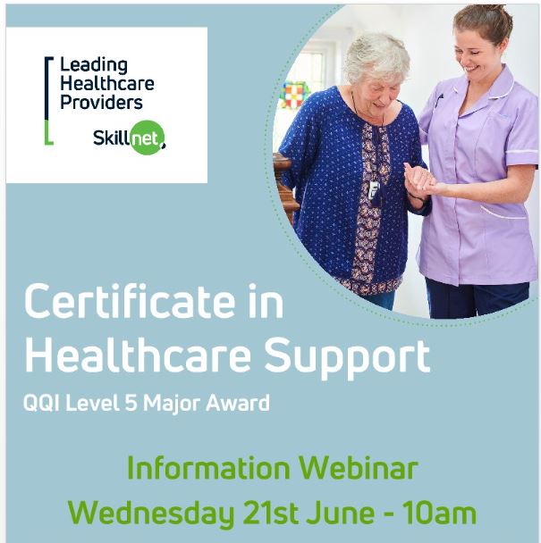 Information Webinar on gaining qualifications in  #HealthCare Support on 21 June 2023. For more information and to register go to: jobsireland.ie/en-US/blog/inf… #healthcare  #HealthcareJobs #HealthcareAssistants #Training #Eduction #WorkWithIntreo @SkillnetIreland