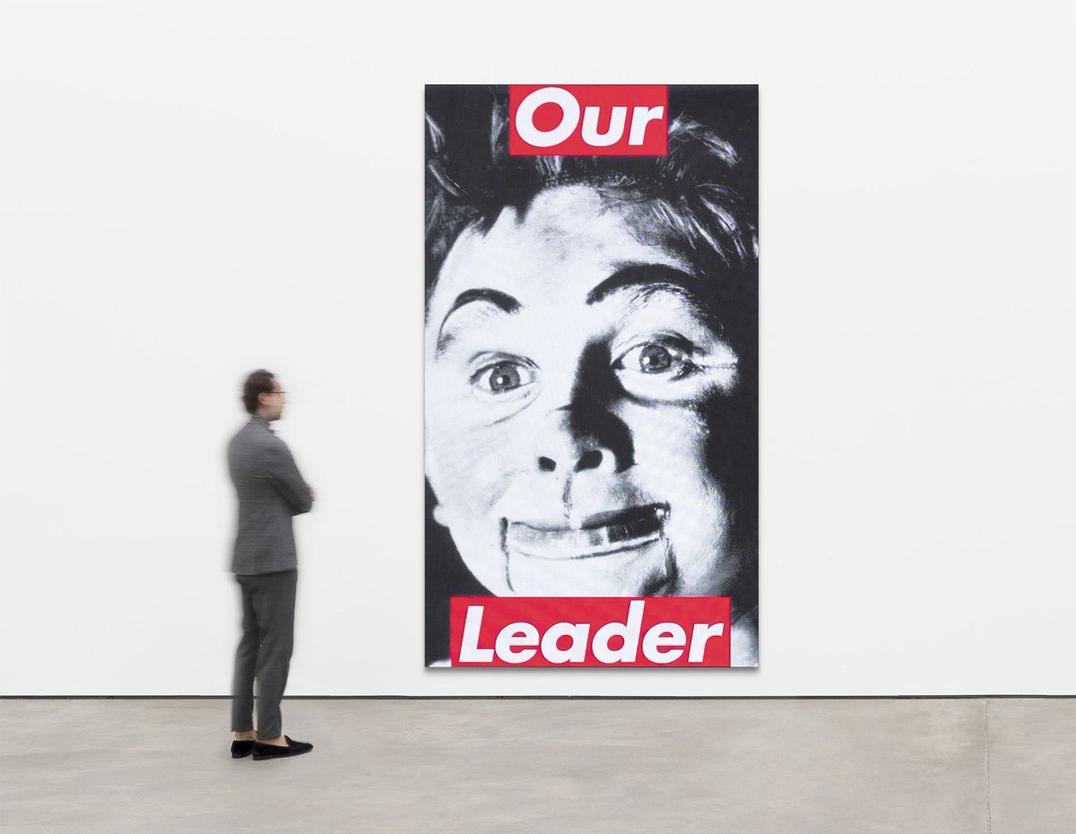 Our co-founders recently experienced an unforgettable encounter at the <a href="/ArtBasel/">Art Basel</a> gallery, where <a href="/barbarakruger/">barbara kruger</a> 's video installation, "Untitled (Our Leader)," left a profound impact.

Kruger's art, filled with cultural commentary, urges viewers to think critically and delve into