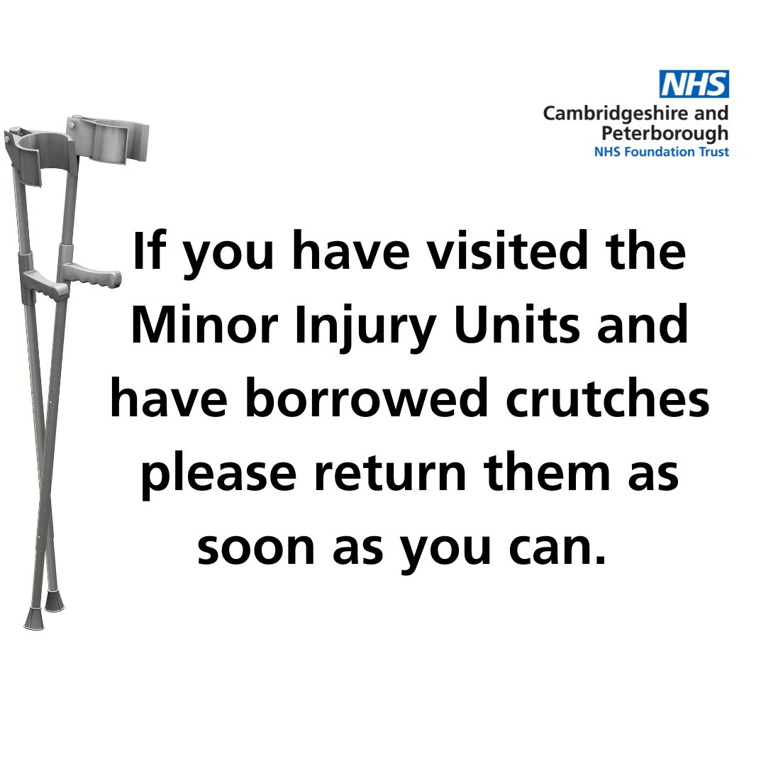 If you have visited the Minor Injury Units and have borrowed crutches we kindly request you return them as soon as you can.