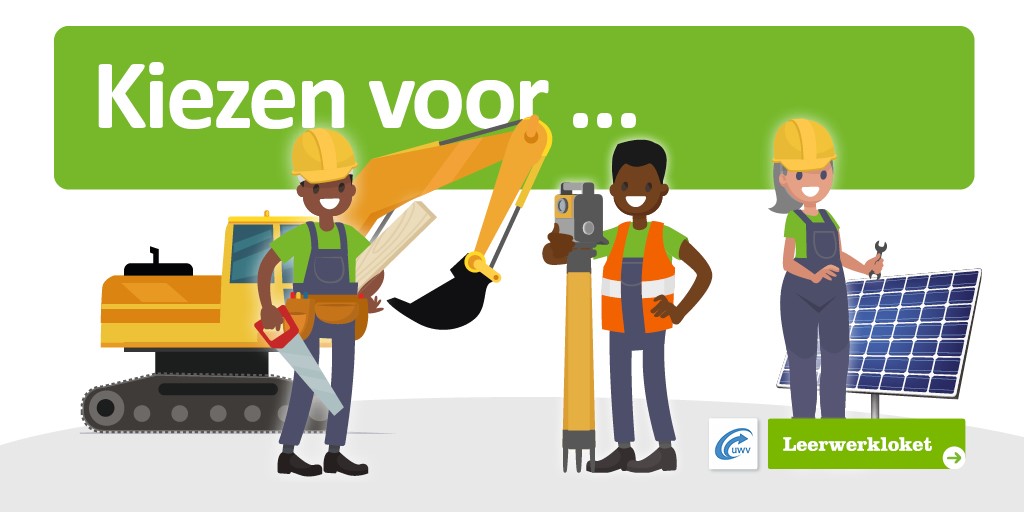 Het Leerwerkloket heeft in samenwerking met UWV drie nieuwe flyers voor beroepenoriëntatie ontwikkeld:

Kiezen voor de grond-, weg- en waterbouw:
tinyurl.com/wdyfnyh5

Kiezen voor de bouw:
tinyurl.com/4tm6hudb

Kiezen voor de installatietechniek:
tinyurl.com/26zzhzmk