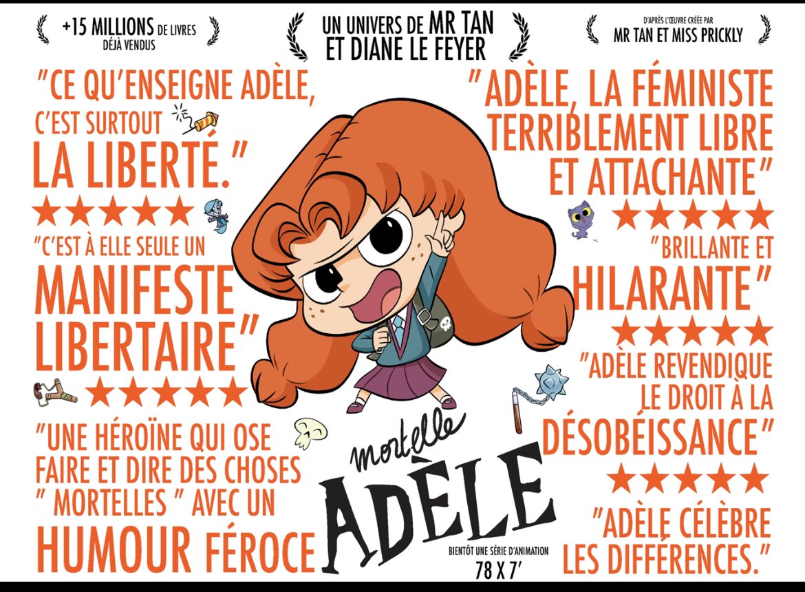 gulli's tweet photo. #AnnecyFestival ⛰️

« Nous sommes heureux qu’Adèle rejoigne la grande famille @gulli portée par l’équipe de Go-N production (…) en proposant l’adaptation des BD (ed. @BayardEditionsJ) #MortelleAdele en animation »

(Un univers de Mr Tan alias @antoinedole et Diane Le Feyer 🙏) https://t.co/rnu4ZDnydo