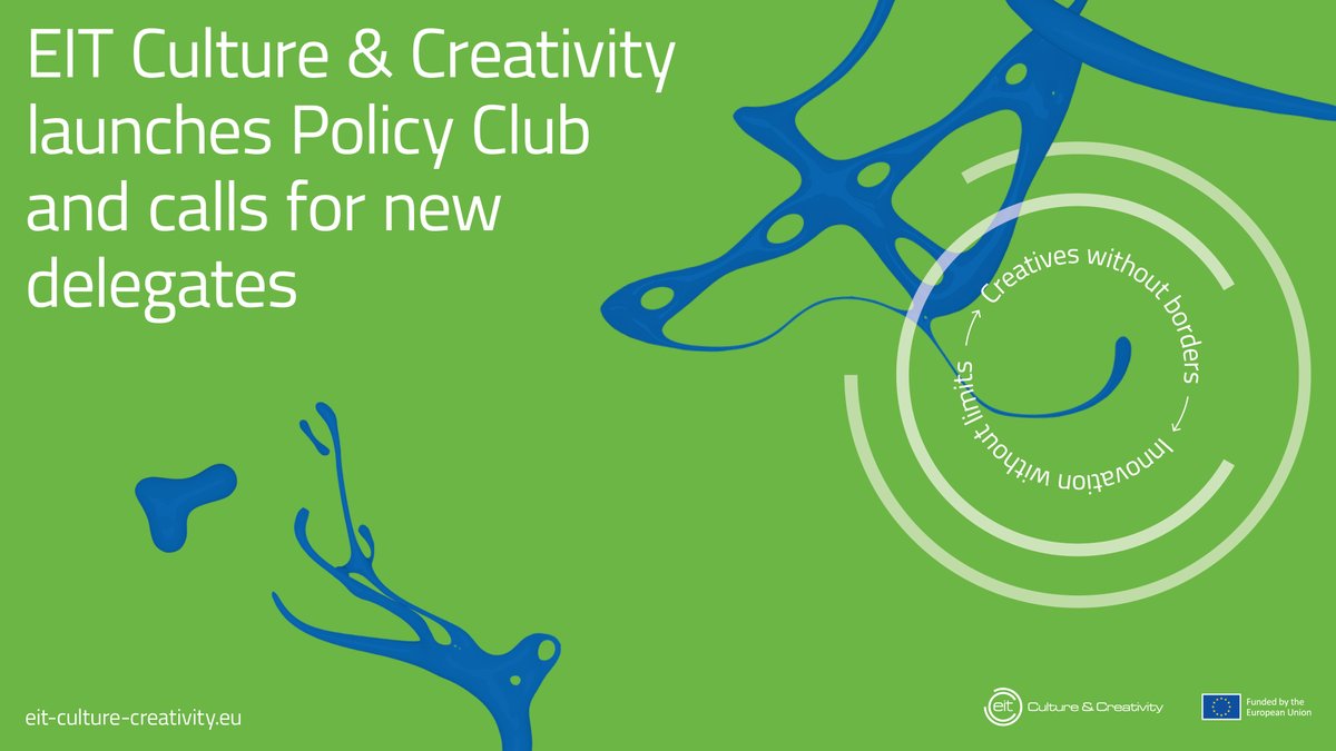 🌟 EIT Culture &amp; Creativity launches its #PolicyClub at <a href="/CreatBureauFest/">Creative Bureaucracy Festival</a> today &amp; opens #Call for delegates!

Are you a #policymaker or representative of a professional association &amp; would like to join the Policy Club?

👉 Check out our Call for delegates: lnkd.in/emPucwKc