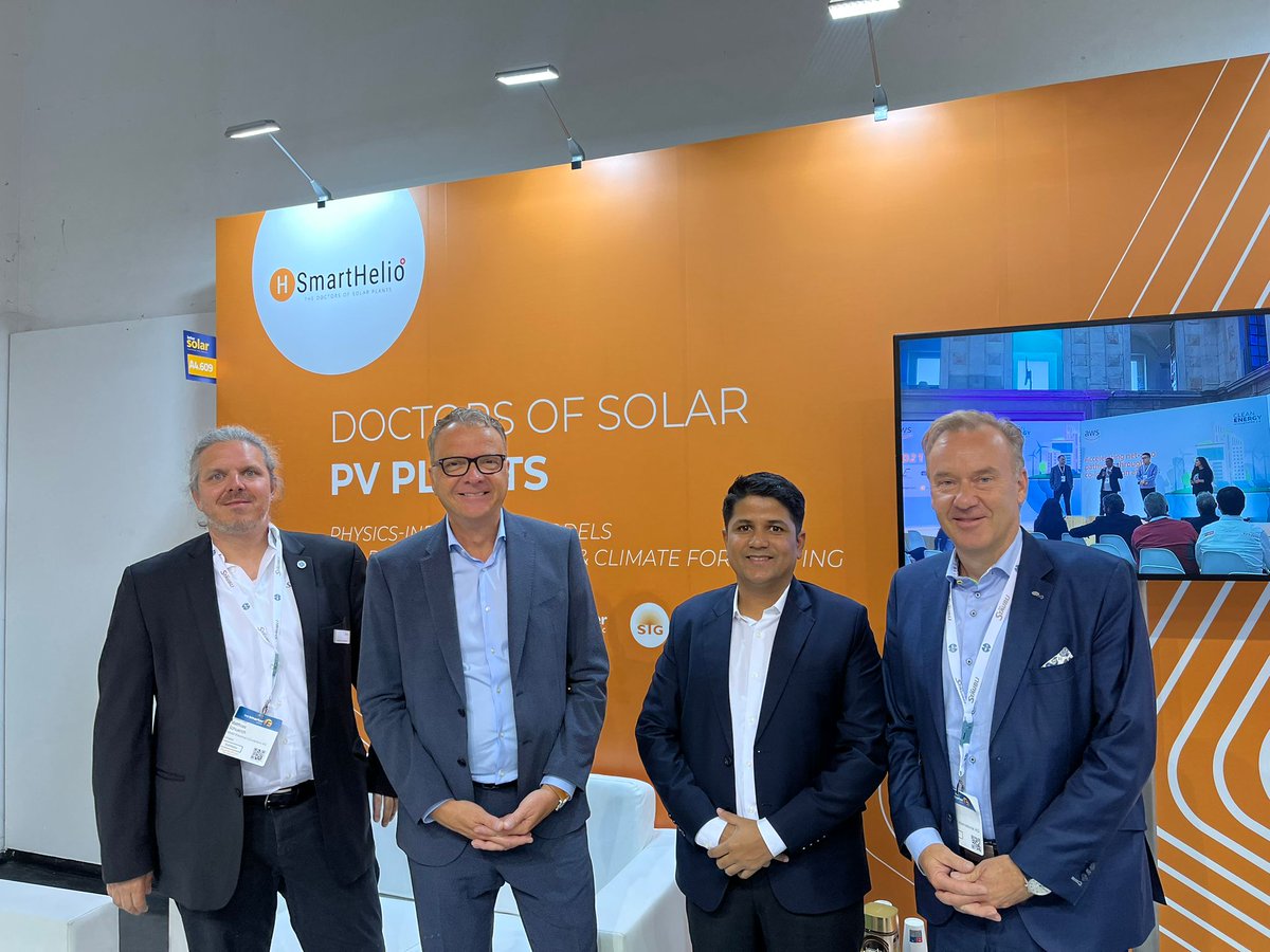 smarthelioIOT's tweet photo. 🌞 Thrilled to host @staubligroup at our booth A4.609 at @Intersolar !
Imagine a world with dependable hardware, powered by intelligent algorithms, accelerating solar adoption & maximizing profitability.
#PredictiveAlgorithms #intersolareurope2023 #intersolareurope https://t.co/fbpb1c3BLs