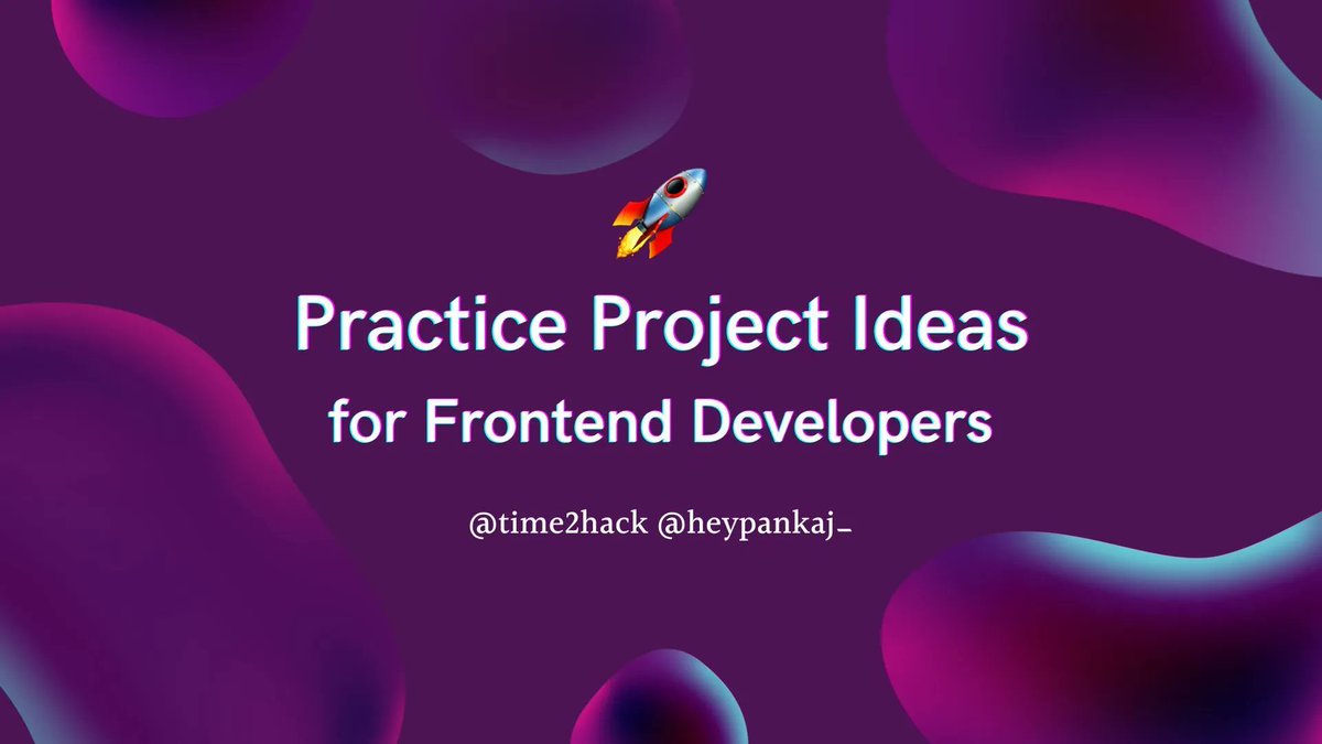🚀 Practice Project Ideas for Frontend Developers
Enhance front-end skills by tackling common challenges &amp; building projects like the social dashboard, component library, etc. Checkout the list →
bit.ly/3P9fyBP
.
#frontend