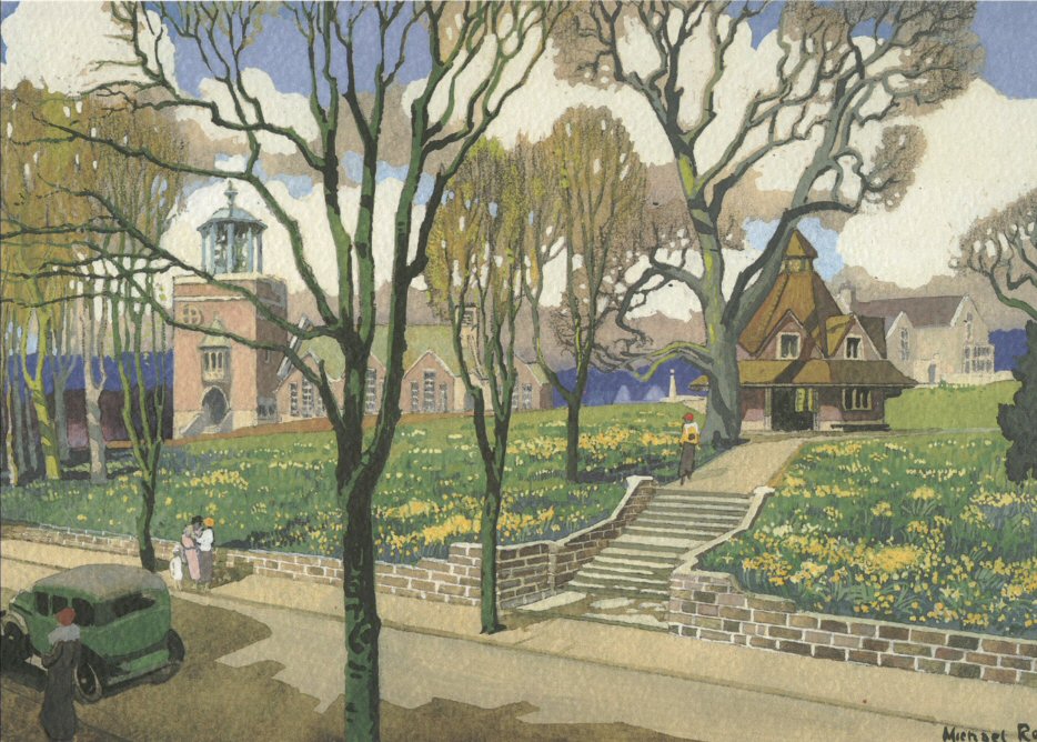 It's #ThrowbackThursday and we're sharing these beautiful images of Bournville by artist Michael Reilly!