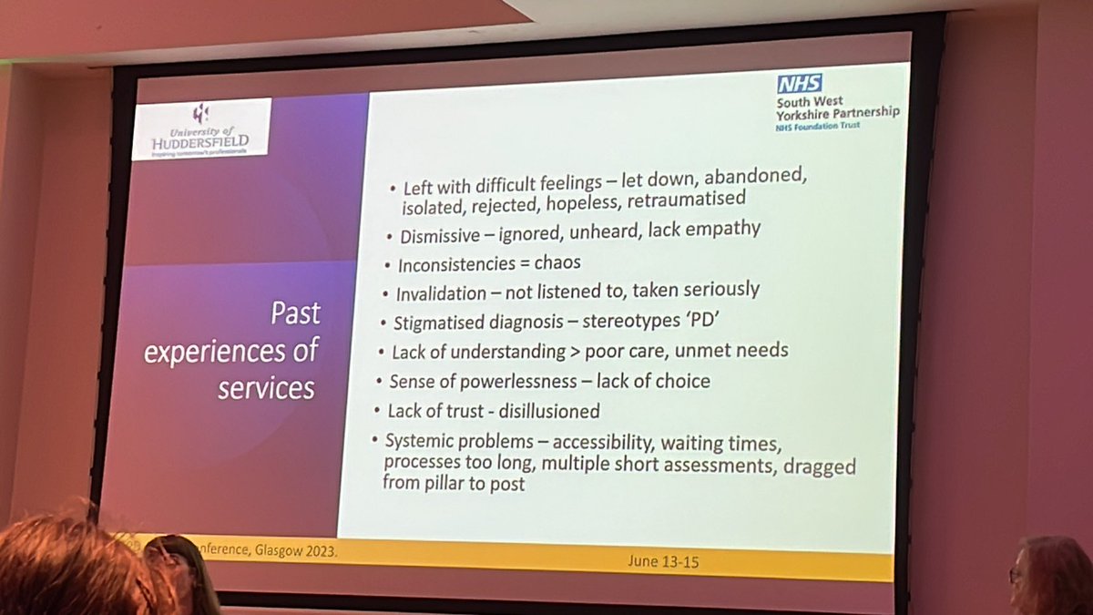 <a href="/Amy_Degnan/">Amy Degnan</a> <a href="/esone1pablo/">Emmanuel S Nwofe</a> <a href="/JBagwash/">Julie bagwash</a> <a href="/CatherinaWestw9/">Catherina</a> are talking about exploring trauma informed care for people with complex trauma and emotional difficulties and their experiences. #BIGSPD23 

Great work from <a href="/HuddersfieldUni/">University of Huddersfield</a> <a href="/allofusinmind/">SouthWestYorkshire Partnership NHS FoundationTrust</a>